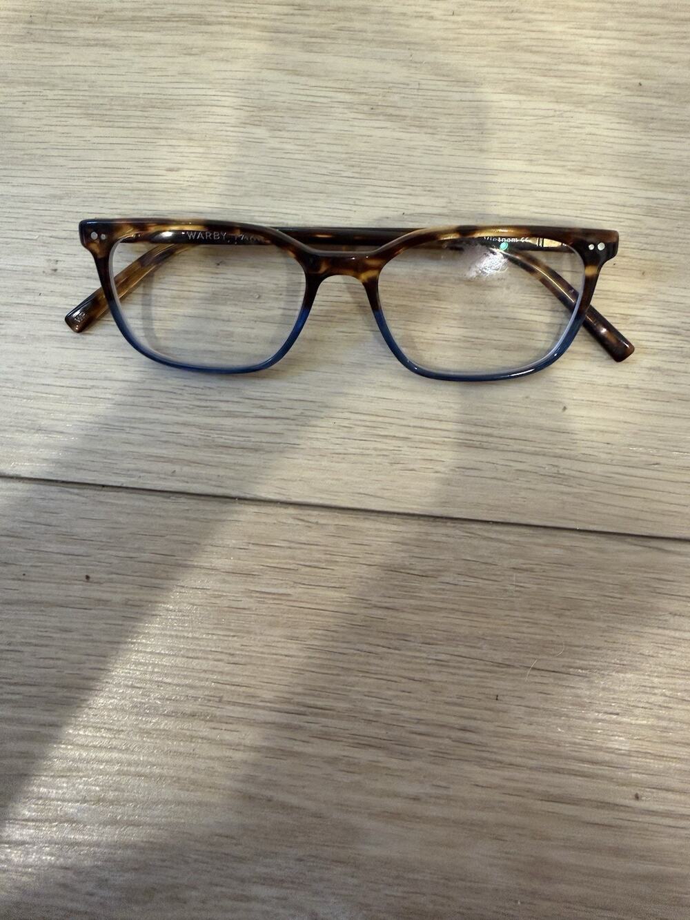 Warby Parker Weathers M 344 Tortoise Blue Ombre Rectangular Glasses 52-16-145